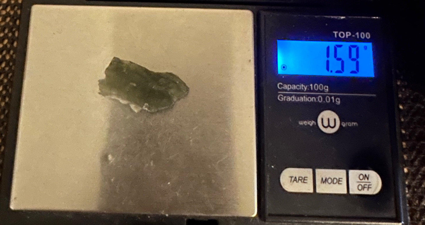 Moldavite Tektite Crystal Specimen, Spiritual Talisman (1.59 grams)