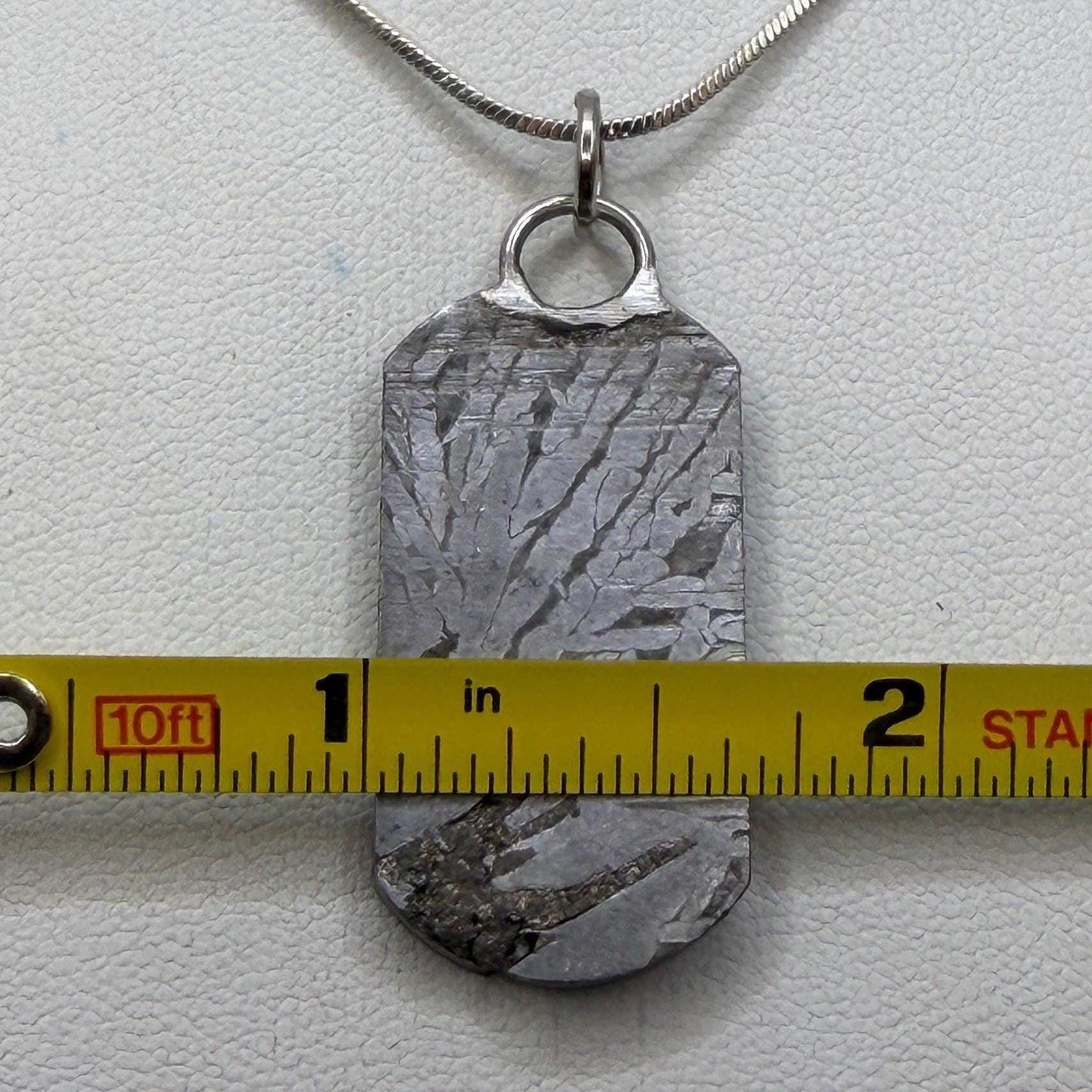 Aletai Meteorite Pendant, Space Jewelry, Etched Iron Widmanstätten 8.80g