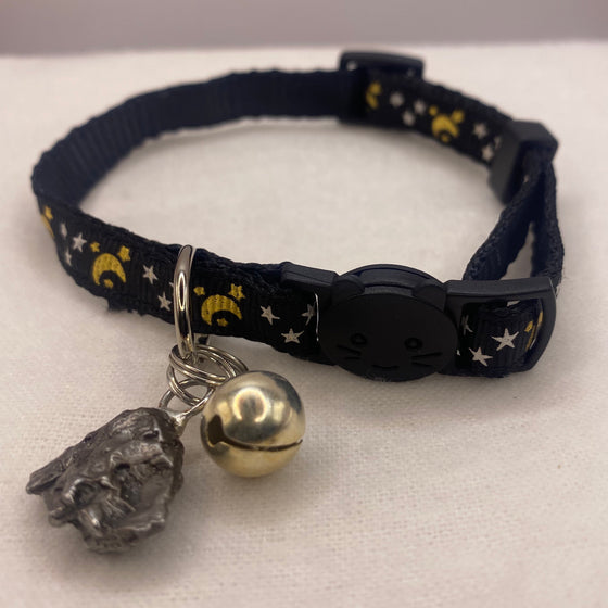 Meteorite Cat Collar: Moon & Stars, Campo del Cielo Meteorite, Unique Astronomy Gift