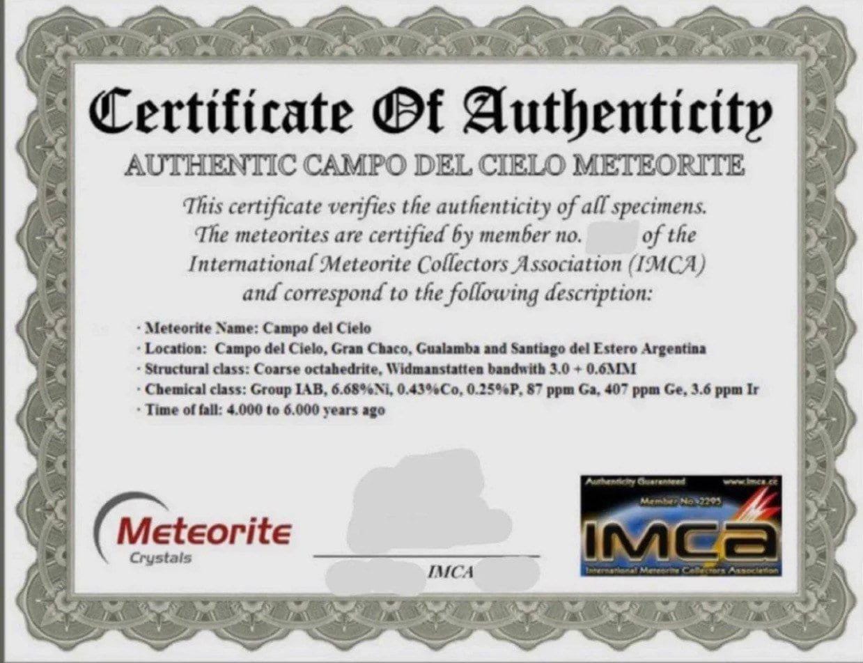 Campo del Cielo Meteorite Pendant: Authentic Astronomy Gift, Cosmic Pendant, COA, 16.46 grams