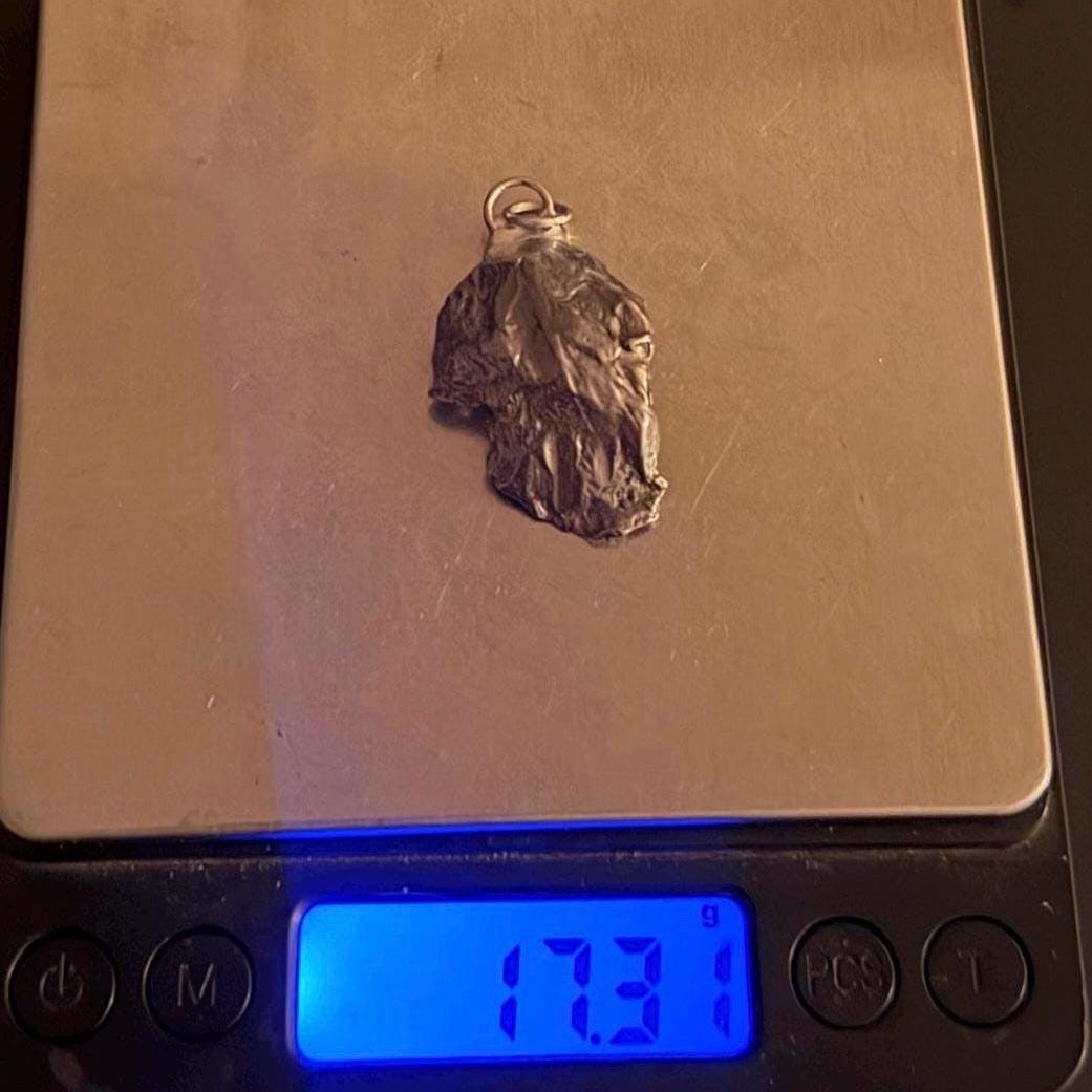 Gebel Kamil Iron Meteorite Pendant, 17.31 grams, Egypt, Authentic Meteorite