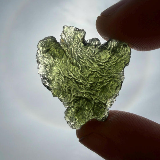Authentic Moldavite Tektite Specimen, Reiki Healing Crystal, 4.54g/22.7ct
