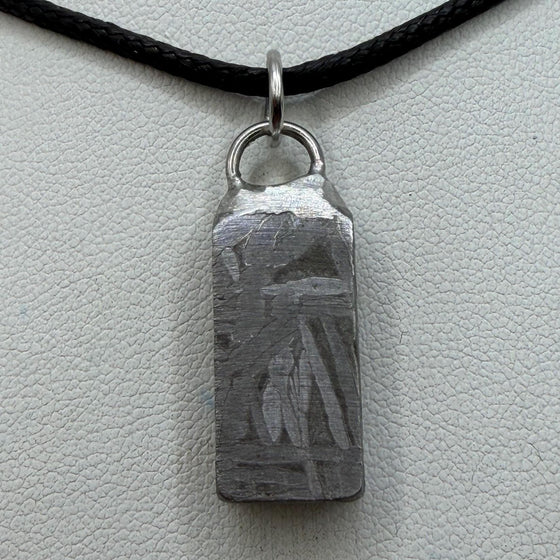 Aletai Meteorite Pendant, Space Jewelry, Etched Iron Widmanstätten 8.02g
