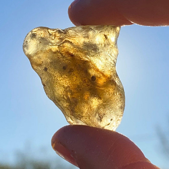 Libyan Desert Glass Tektite: Golden Green Talisman, Rare and Unique Tektite, 15.70 grams
