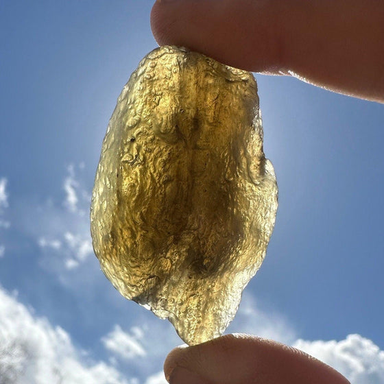 Libyan Desert Glass Tektite: Golden Green Talisman, 42.48 grams