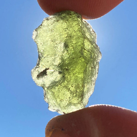 Triangular Moldavite Tektite Specimen, 3.23 grams