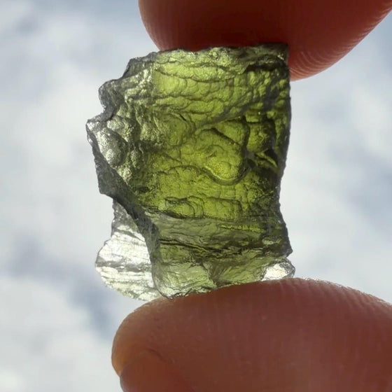 Authentic Moldavite Tektite Specimen, Czech Republic Origin, 3.22 grams
