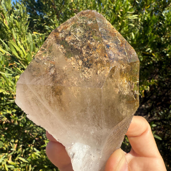 Golden Rutilated Quartz Crystal: Brazilian Fine Crystal, 398 grams