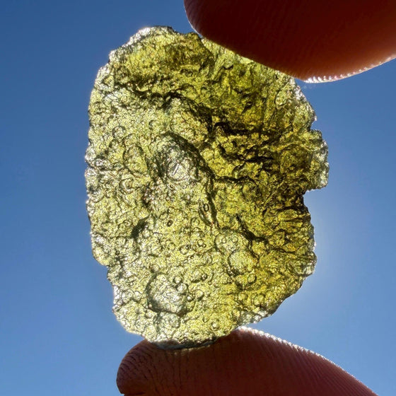 Authentic Moldavite Tektite Specimen: 4.37 grams, Reiki Talisman