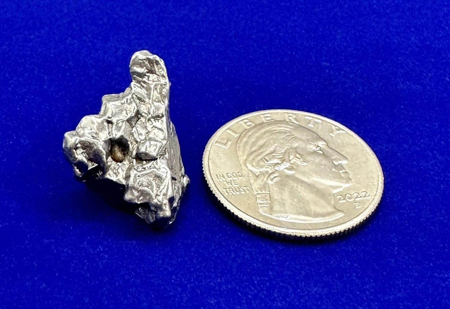 Beautiful Meteorite Specimen Campo del Cielo 7.12 grams, comes with a display case and velvet carrying bag, Astronomy Gift, Space Gift