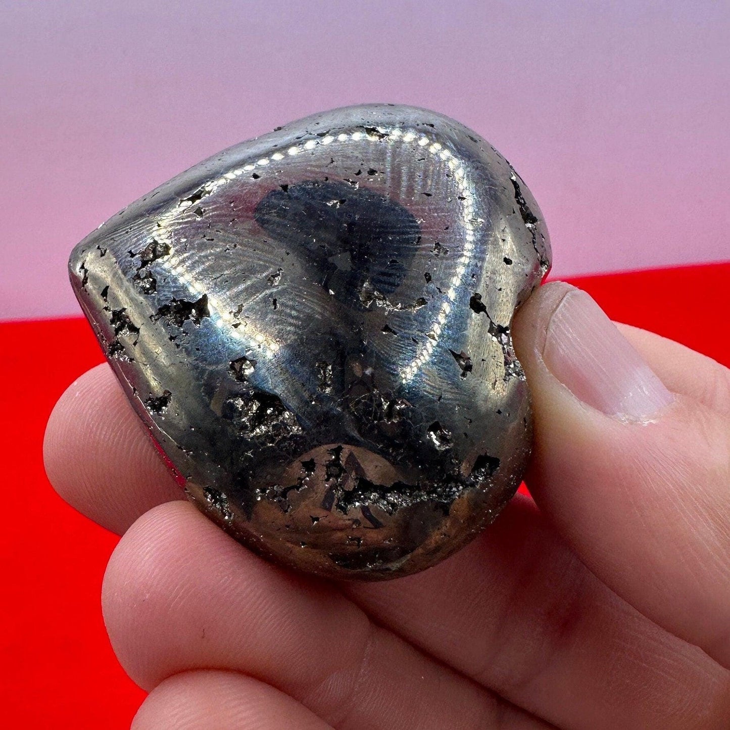 Beautiful Pyrite Heart, Pyrite, Heart Shaped, Balance, Heart, Arizona Pyrite, willpower, Mothers Day, Fools Gold, 3.3 ounces