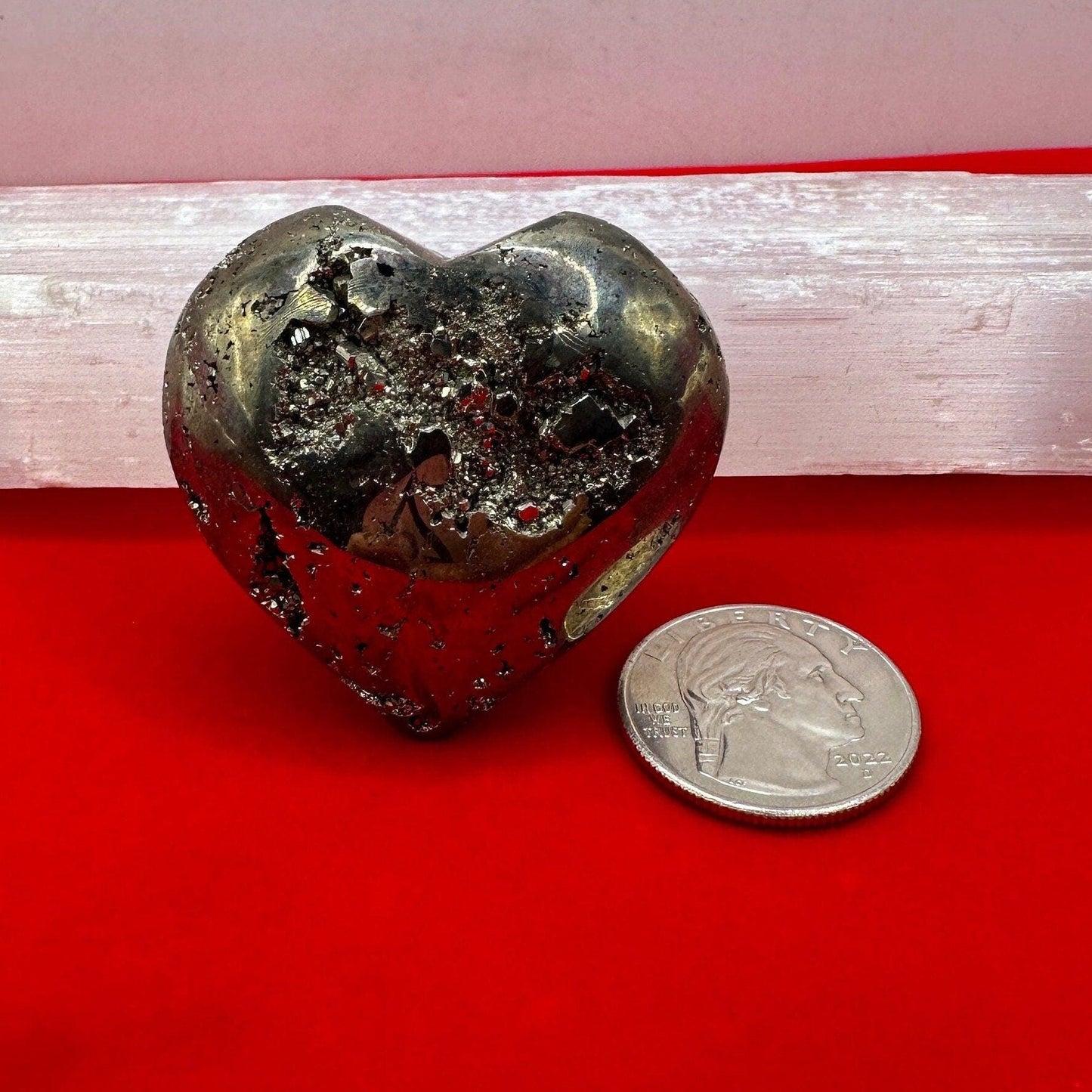 Beautiful Pyrite Heart, Pyrite, Heart Shaped, Balance, Heart, Arizona Pyrite, willpower, Mothers Day, Fools Gold, 3.3 ounces