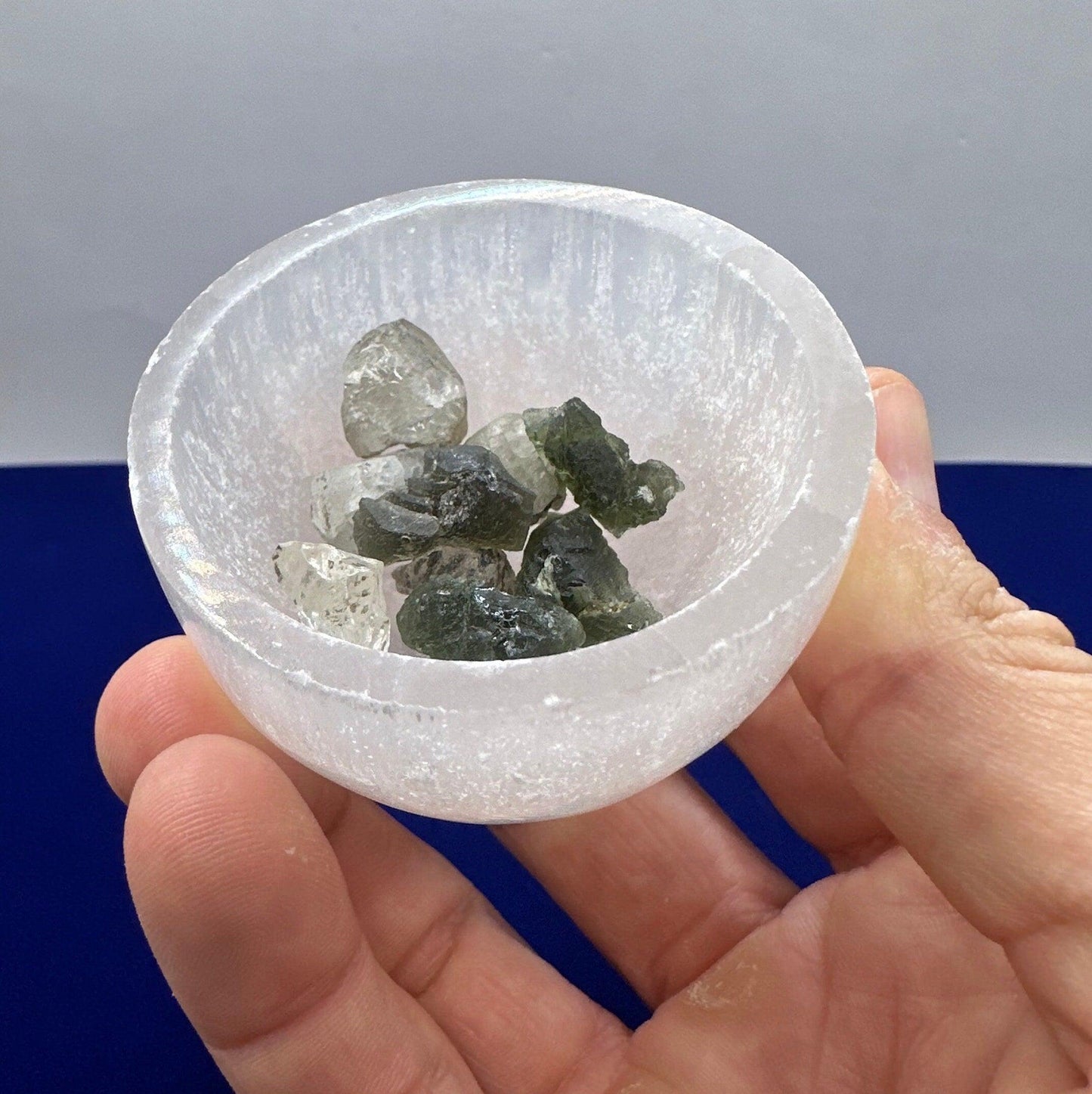 Selenite Charging Bowl, Little Bowl, Moroccan Selenite, Reiki, Handmade Bowl, smooth surfaces, Selenite Crystal Bowl, 3.0 ounces