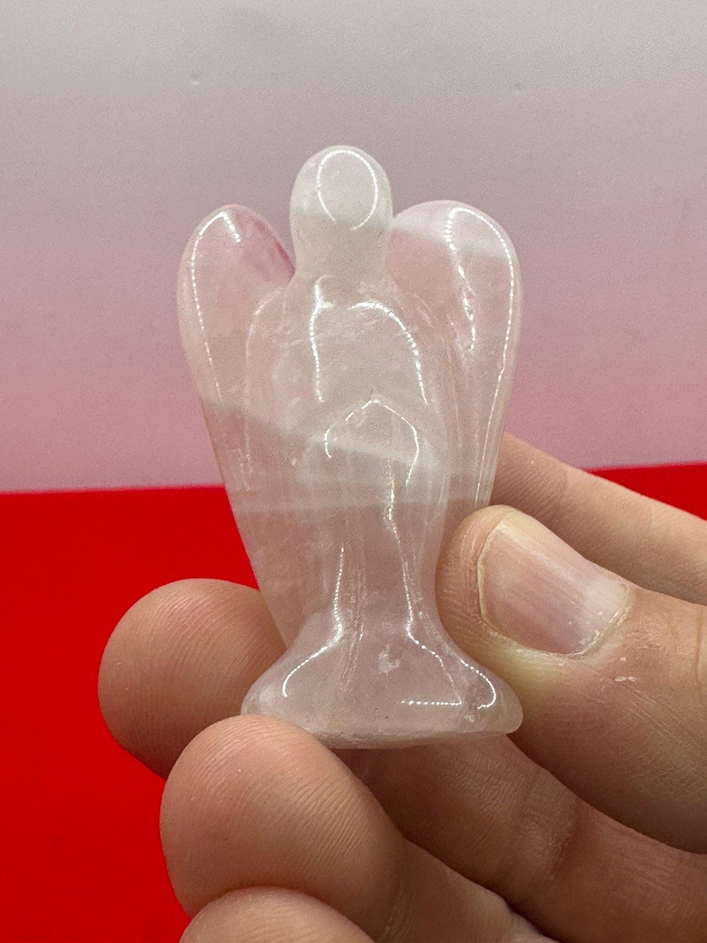 Rose Quartz Angel, Pocket Stone, Protection Stone, Guardian Angel, Rose Quartz, Angel Figurine, 30.55 grams