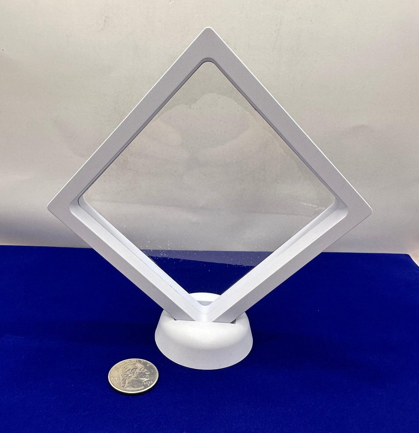 Display Cases, White Framed, Medium Display Cases, Lot of 3, Mineral 3D Display Case with stand, Meteorite Collection, Collection Display