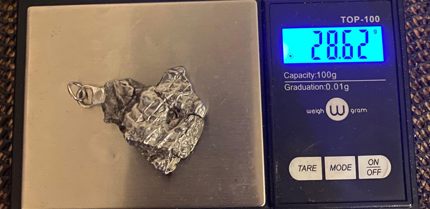 Unique Campo del Cielo Meteorite Pendant, Genuine Meteorite, Astronomy Gift, Space gift, Reiki, Meteorite Pendant, Iron Meteorite, 28.62g