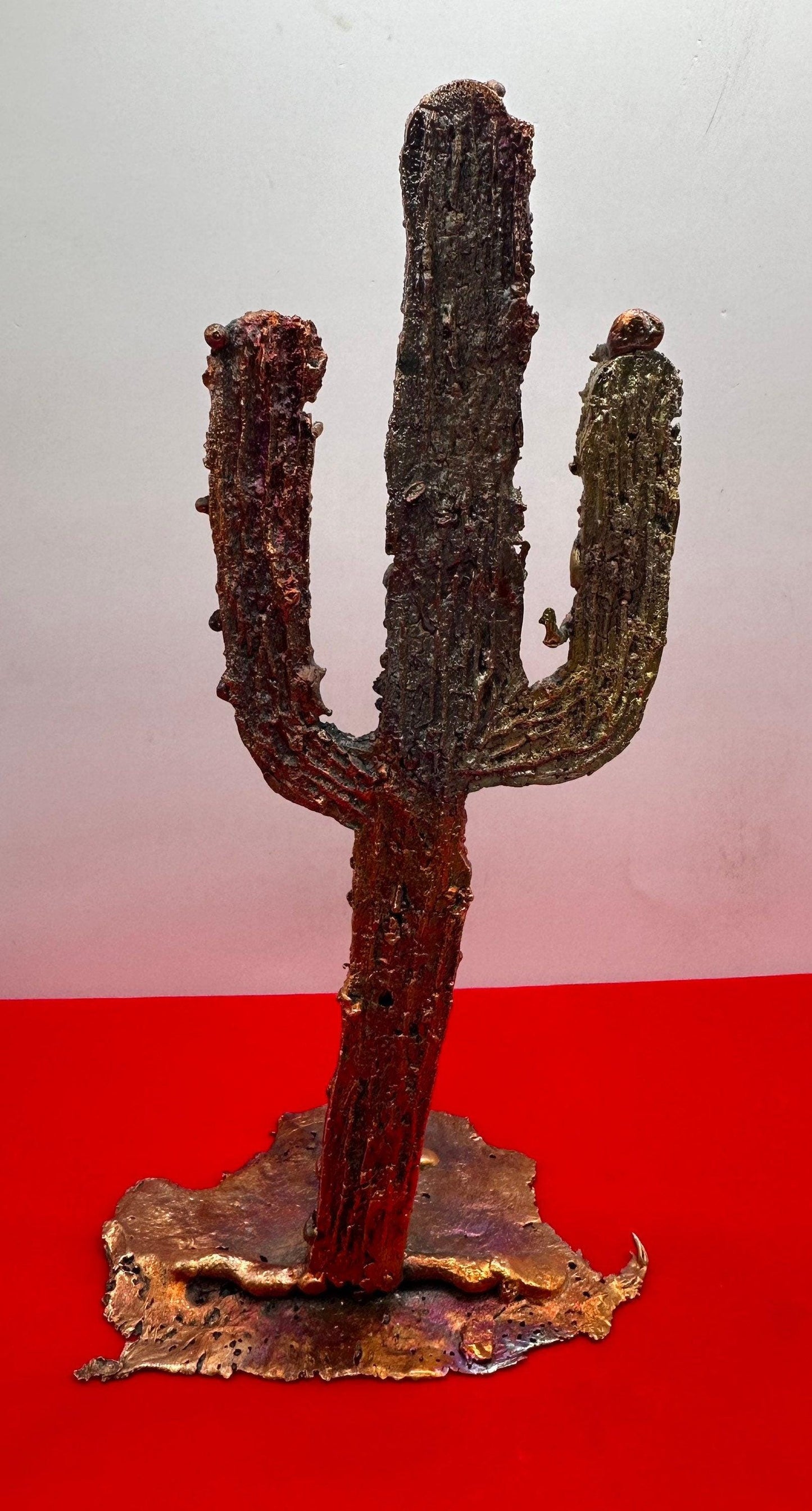 Beautiful Copper Cactus Sculpture, Arizona Copper, Copper from Globe Arizona, Southwest Gift, Arizona Gift, 11.9 ounces