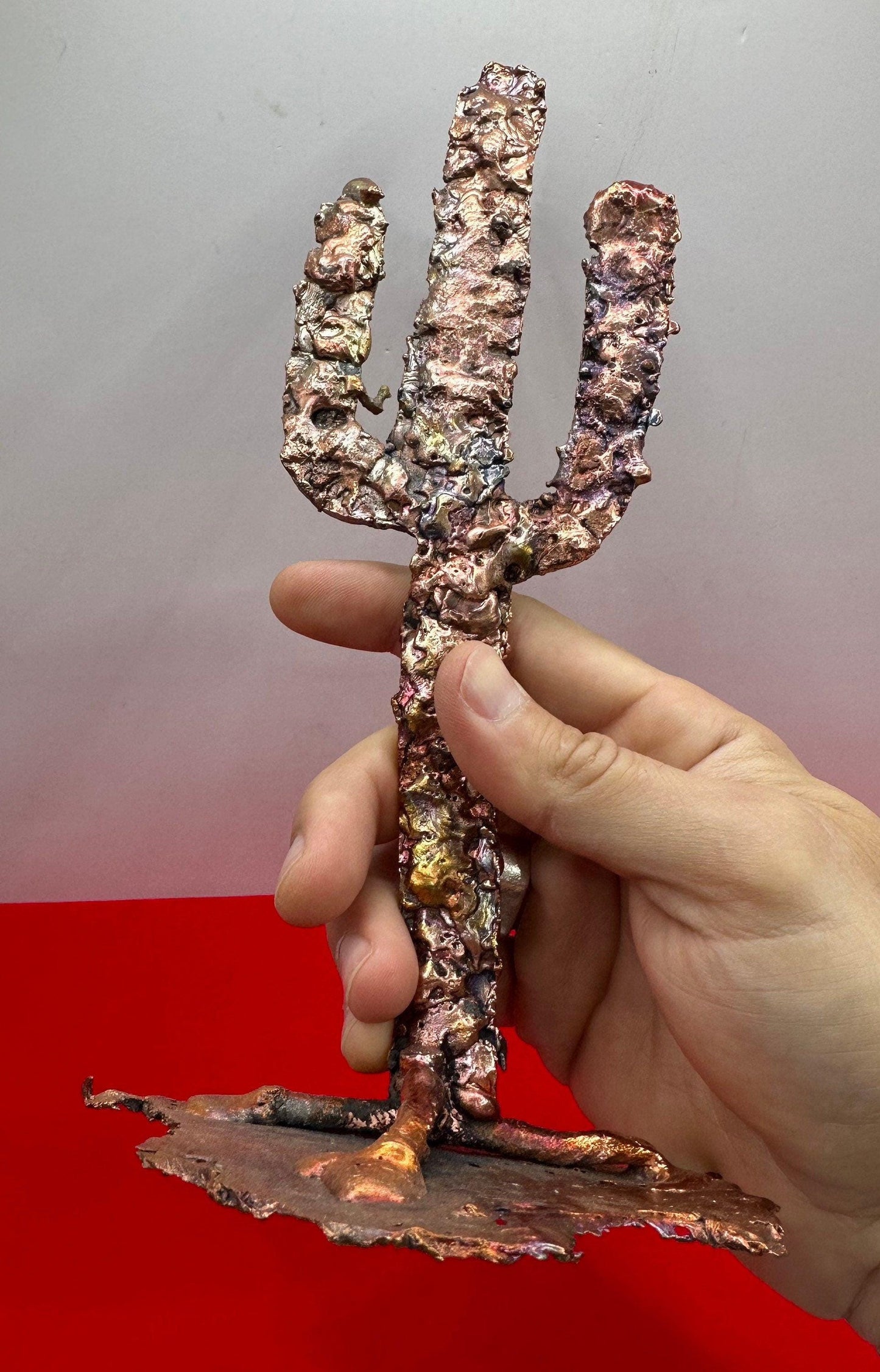 Beautiful Copper Cactus Sculpture, Arizona Copper, Copper from Globe Arizona, Southwest Gift, Arizona Gift, 11.9 ounces