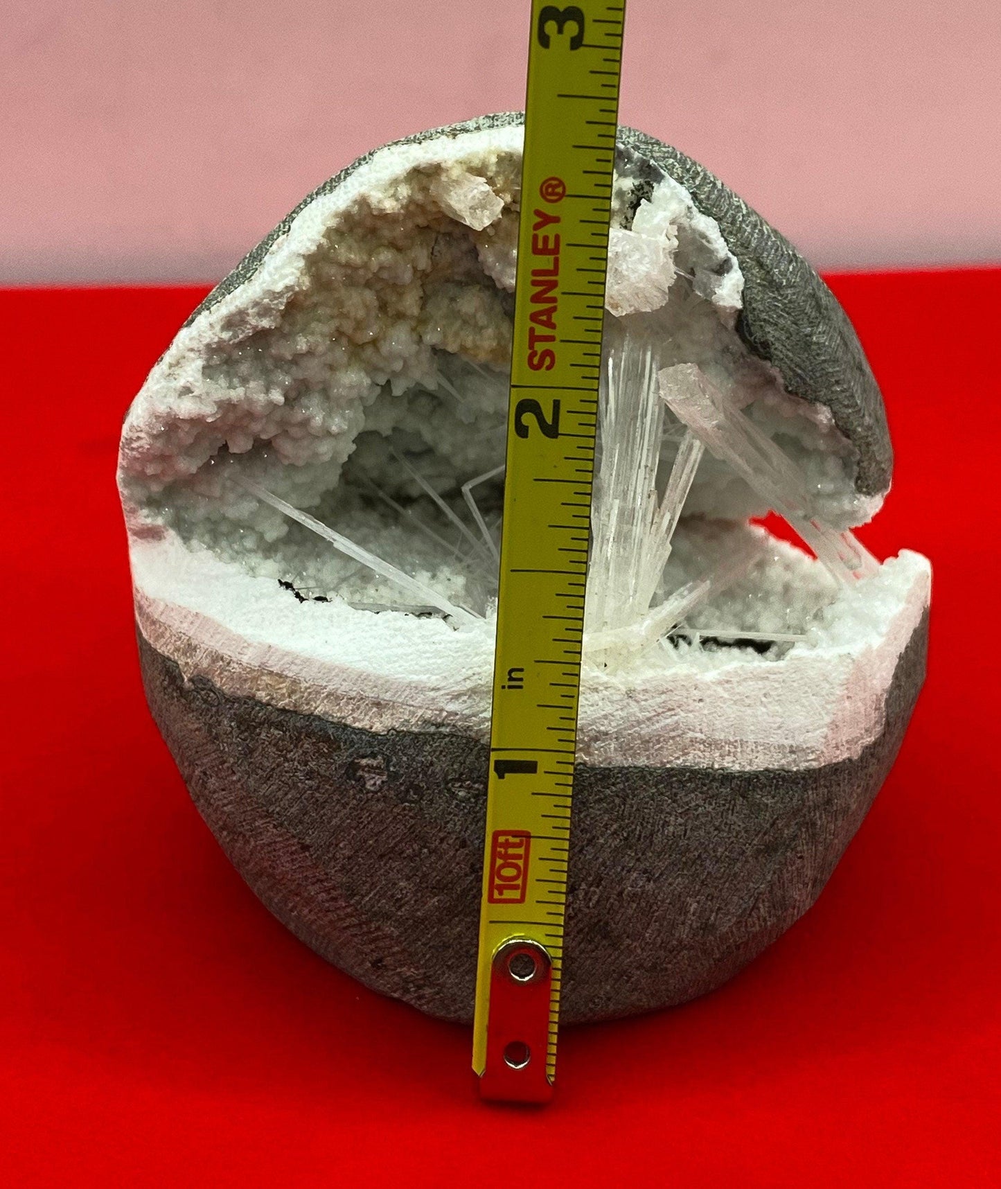 Beautiful AAA-Grade Scolecite Geode Cathedral, Peace, Scolecite, Third Eye, Dreamwork, Lucid Dreams, Rock Collection, 222 grams