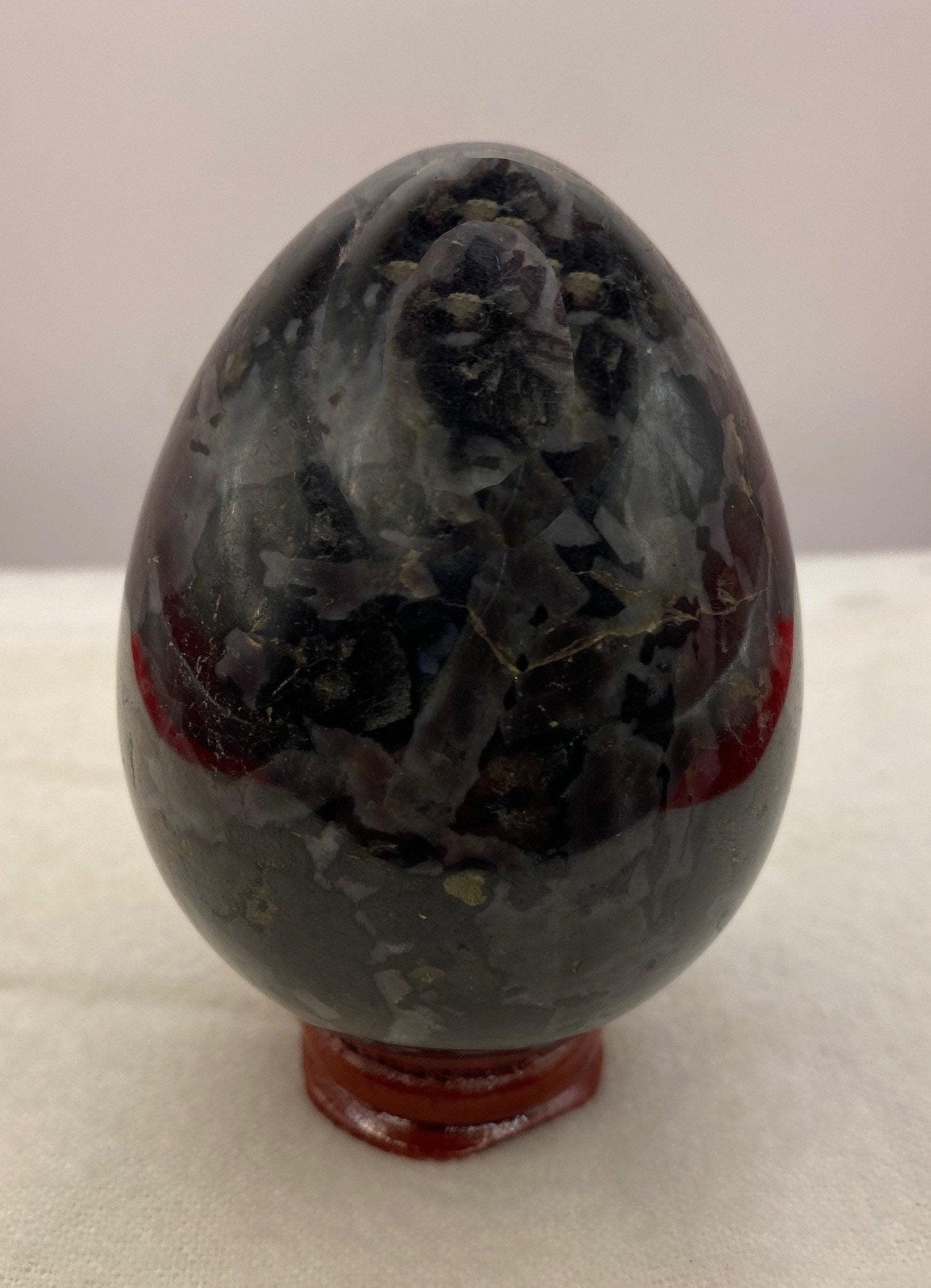 Beautiful smooth polished Indigo Gabbro Egg, A stone of Courage and Confidence, Mineral Egg, Stone Egg, Mystic Merlinite weight is 12.5 oz