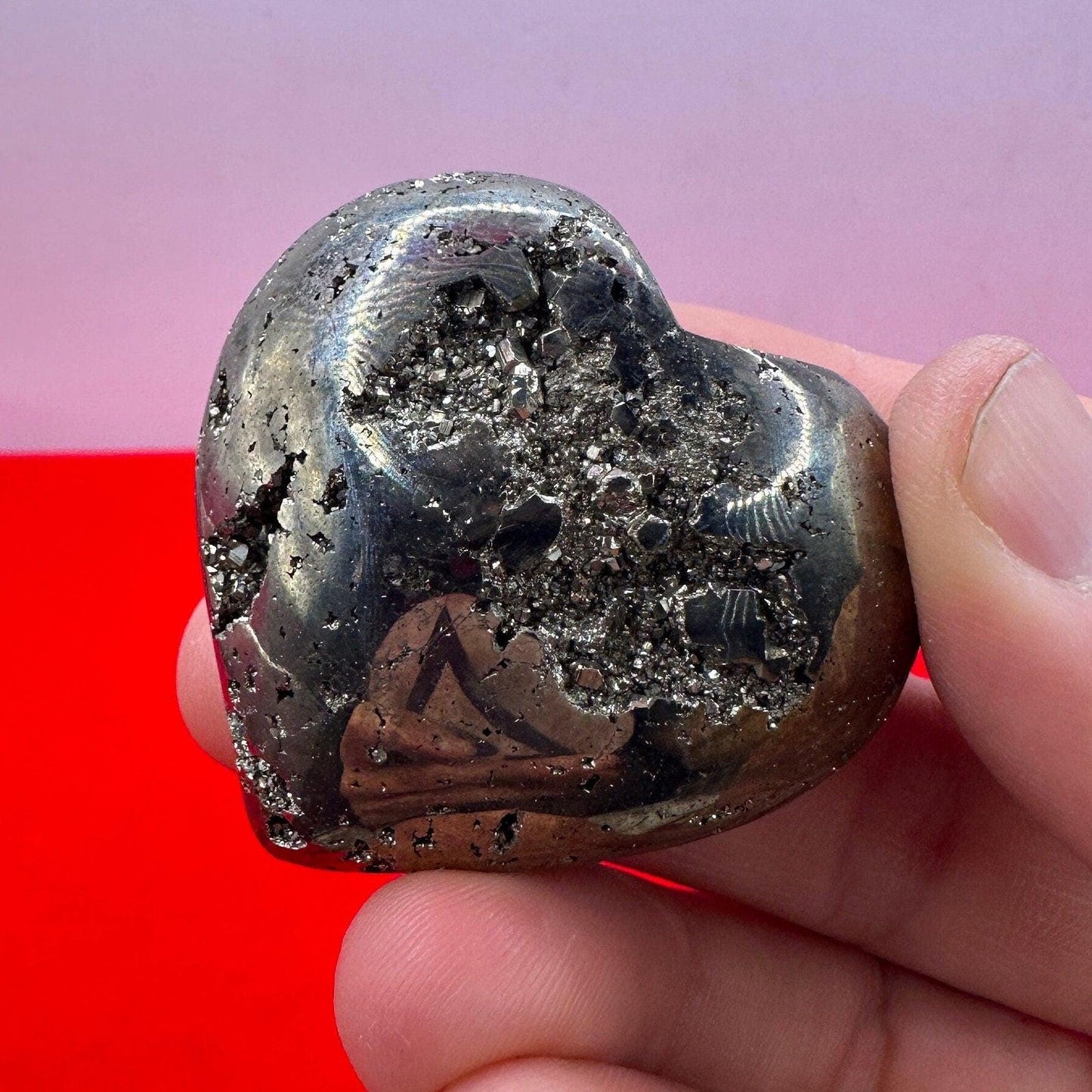 Beautiful Pyrite Heart, Pyrite, Heart Shaped, Balance, Heart, Arizona Pyrite, willpower, Mothers Day, Fools Gold, 3.3 ounces