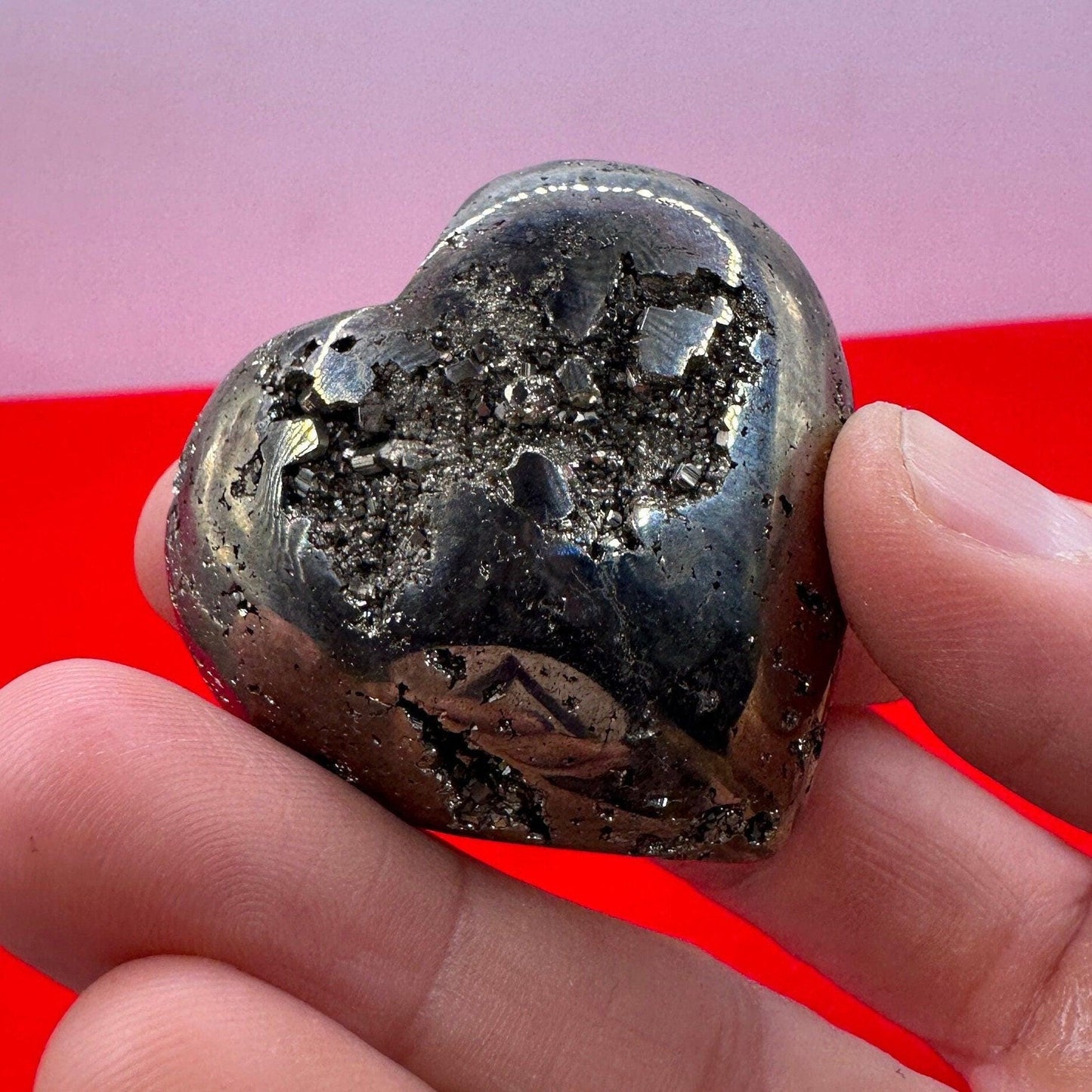 Beautiful Pyrite Heart, Pyrite, Heart Shaped, Balance, Heart, Arizona Pyrite, willpower, Mothers Day, Fools Gold, 3.3 ounces