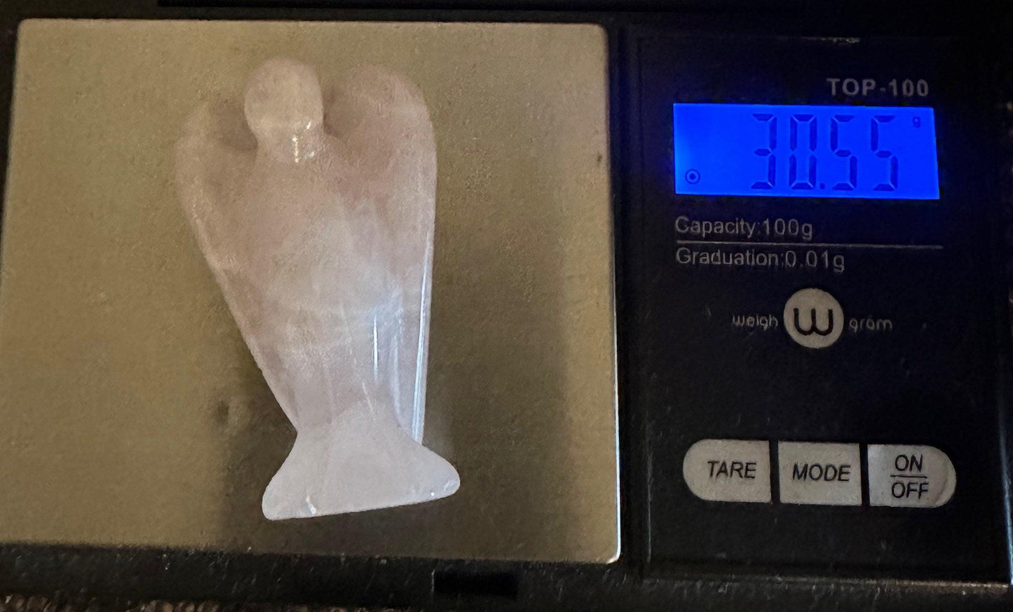 Rose Quartz Angel, Pocket Stone, Protection Stone, Guardian Angel, Rose Quartz, Angel Figurine, 30.55 grams