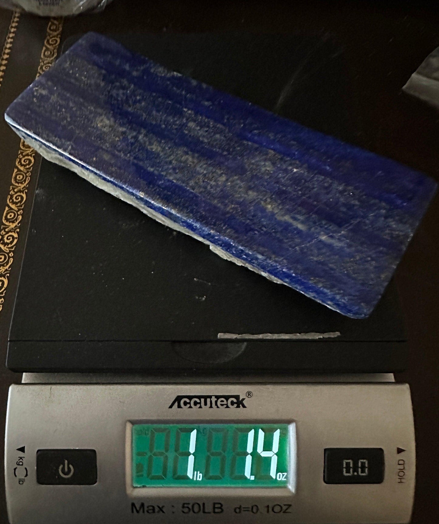 Beautiful High Quality Lapis Lazuli Stone Slab, Rock Collection, Home Decor, Office Decor, Reiki,Throat Chakra, Energy Work, 1 lb 1.4 ounces