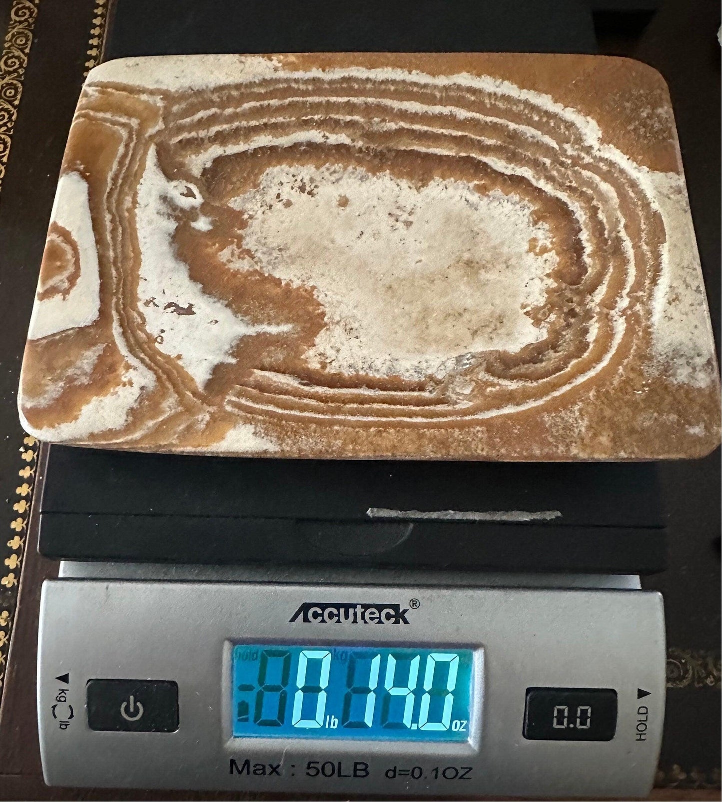 Aragonite Plate with Five Palo Santo Smudge Sticks, Aragonite, Palo Santo, Peruvian Palo Santo, Meditation, Energy Cleansing, 14 ounces