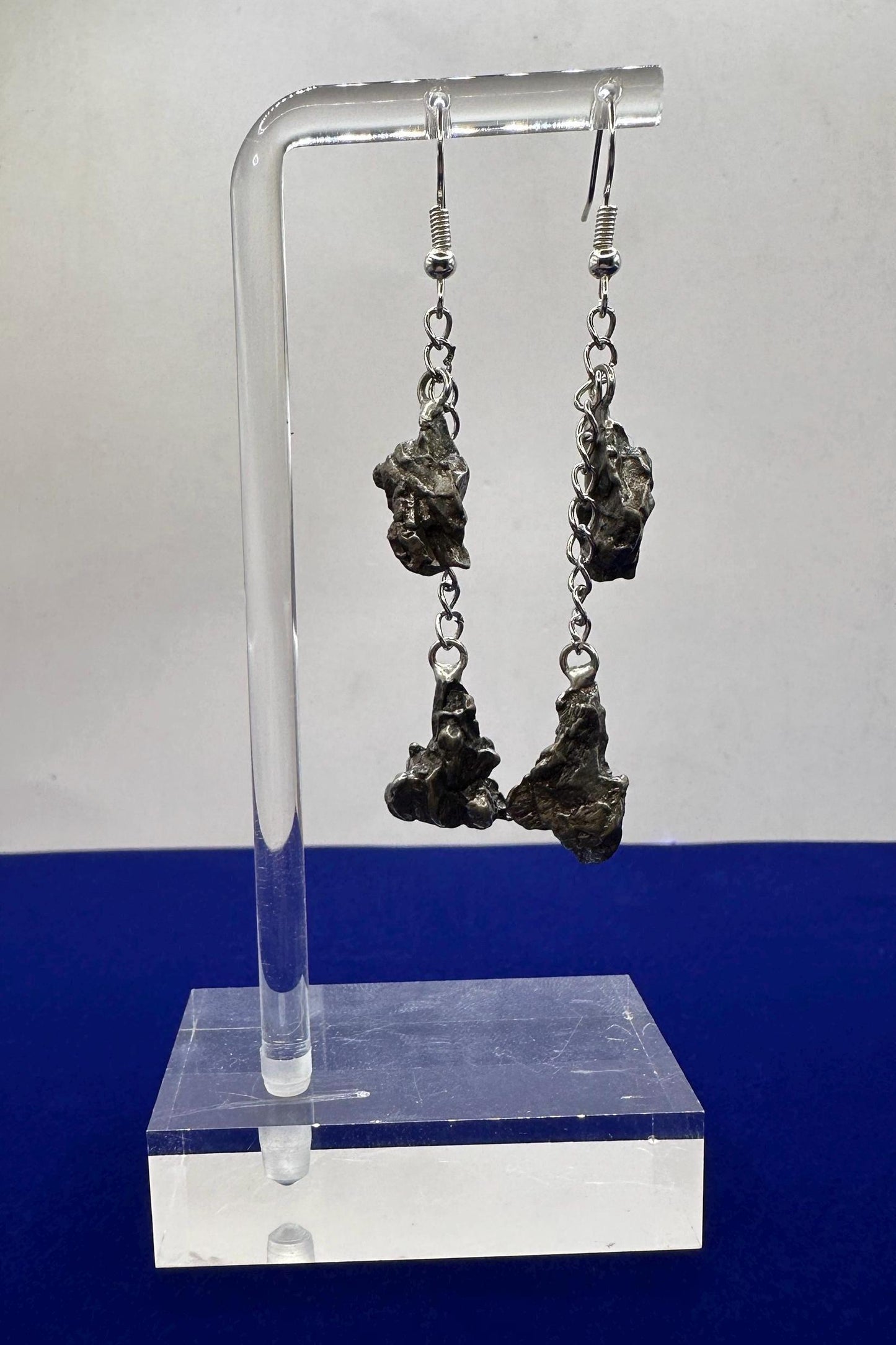Campo del Cielo Meteorite Earrings, Meteorite Earings, Fishhook Earrings, Space Jewelry, Dangle Earrings, Handmade Earrings, 12.82 Grams