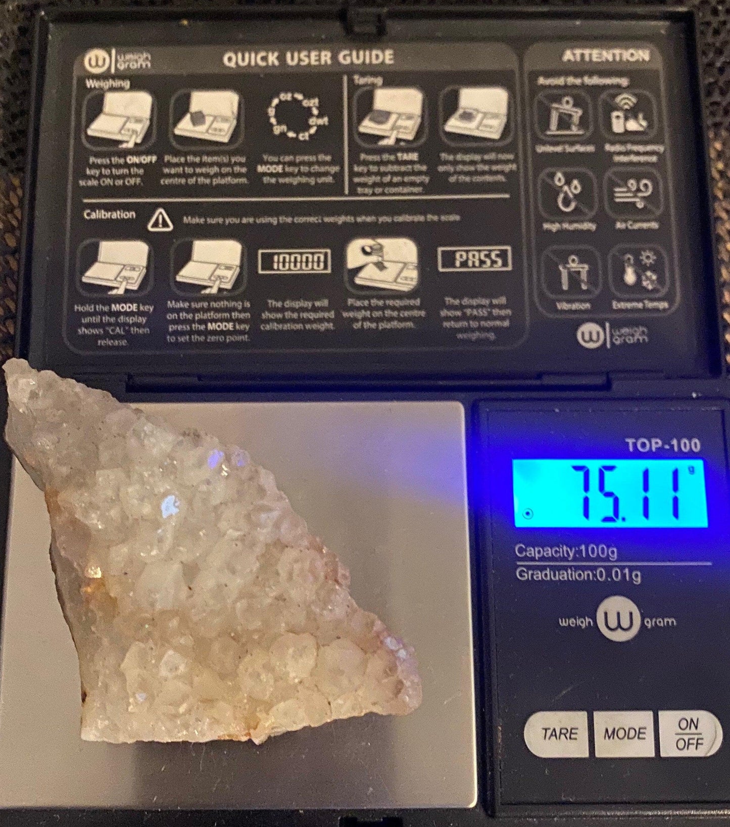 Beautiful Top Grade Anandalite Crystal, Rainbow Quartz, Samadhi Quartz, Aurora Quartz, Kundalini, Self Awakening, Crystal, 75.11 grams