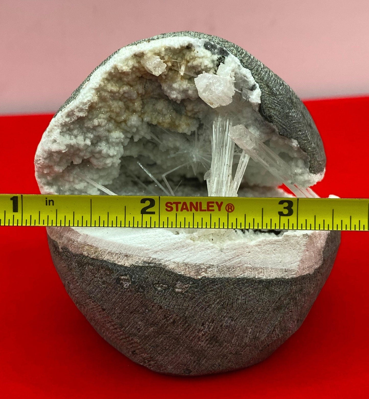 Beautiful AAA-Grade Scolecite Geode Cathedral, Peace, Scolecite, Third Eye, Dreamwork, Lucid Dreams, Rock Collection, 222 grams