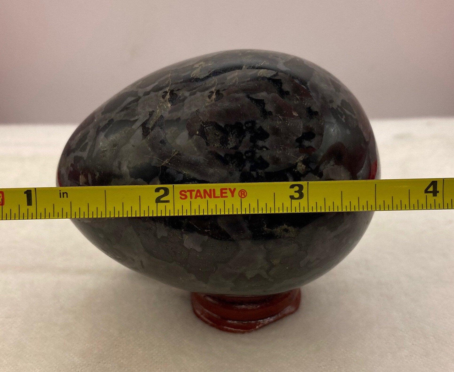 Beautiful smooth polished Indigo Gabbro Egg, A stone of Courage and Confidence, Mineral Egg, Stone Egg, Mystic Merlinite weight is 12.5 oz