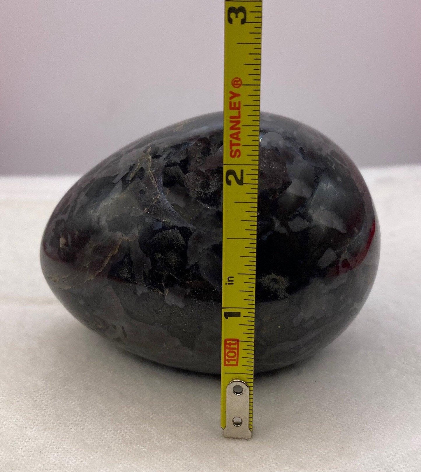 Beautiful smooth polished Indigo Gabbro Egg, A stone of Courage and Confidence, Mineral Egg, Stone Egg, Mystic Merlinite weight is 12.5 oz