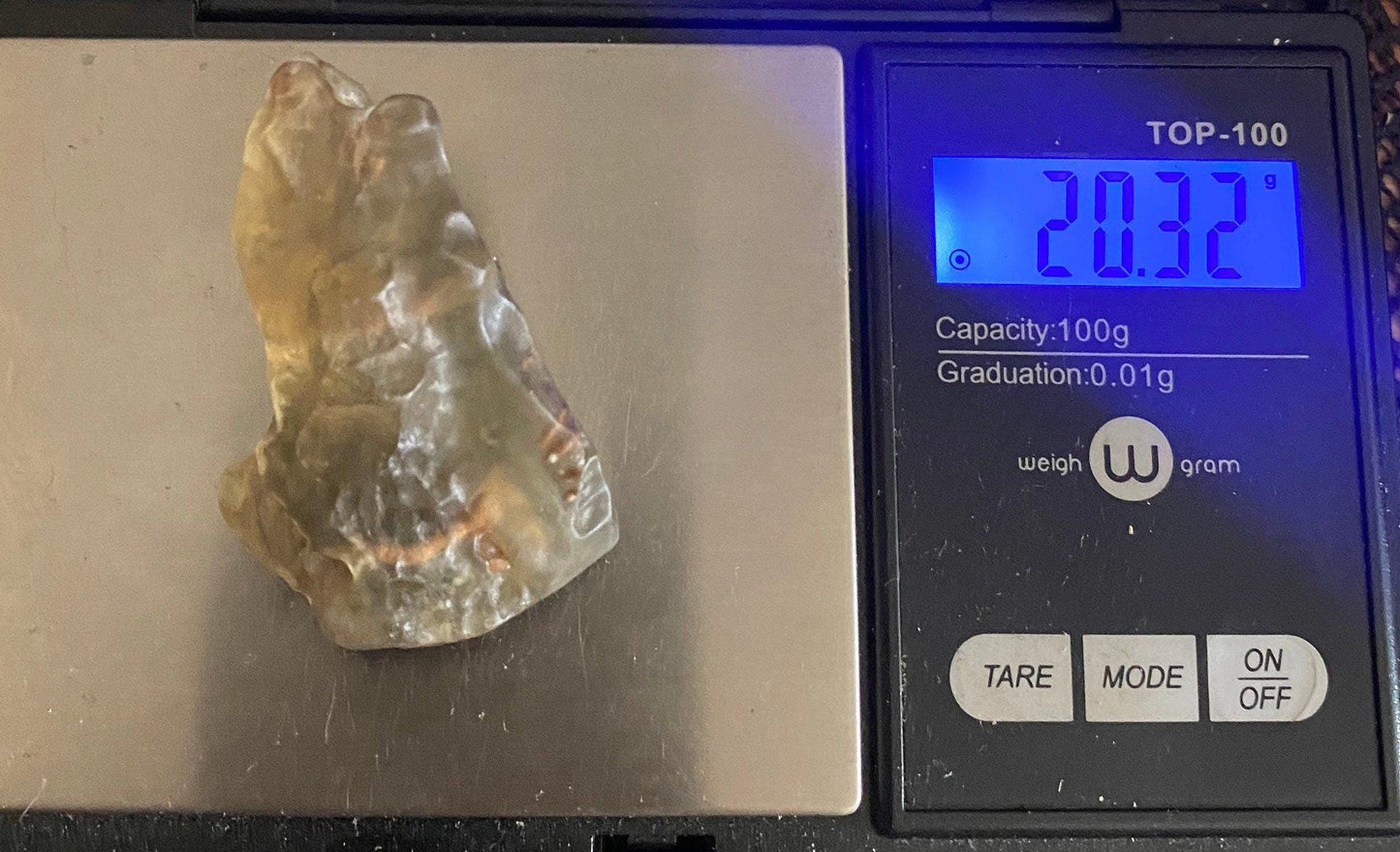 Beautiful Green Libyan Desert Glass, Tektite, Golden Moldavite, Manifestation Talisman, With sand grains, Astronomy gift, 20.32 grams