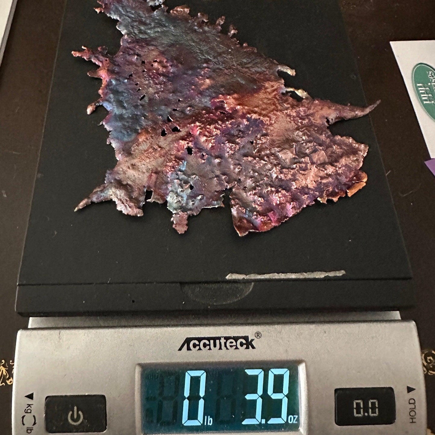 Rare Beautiful Fiery Multicolored Splash Copper Art from Arizona, Copper, Southwest Gift, Office Decor, Centerpiece, 3.9 ounces