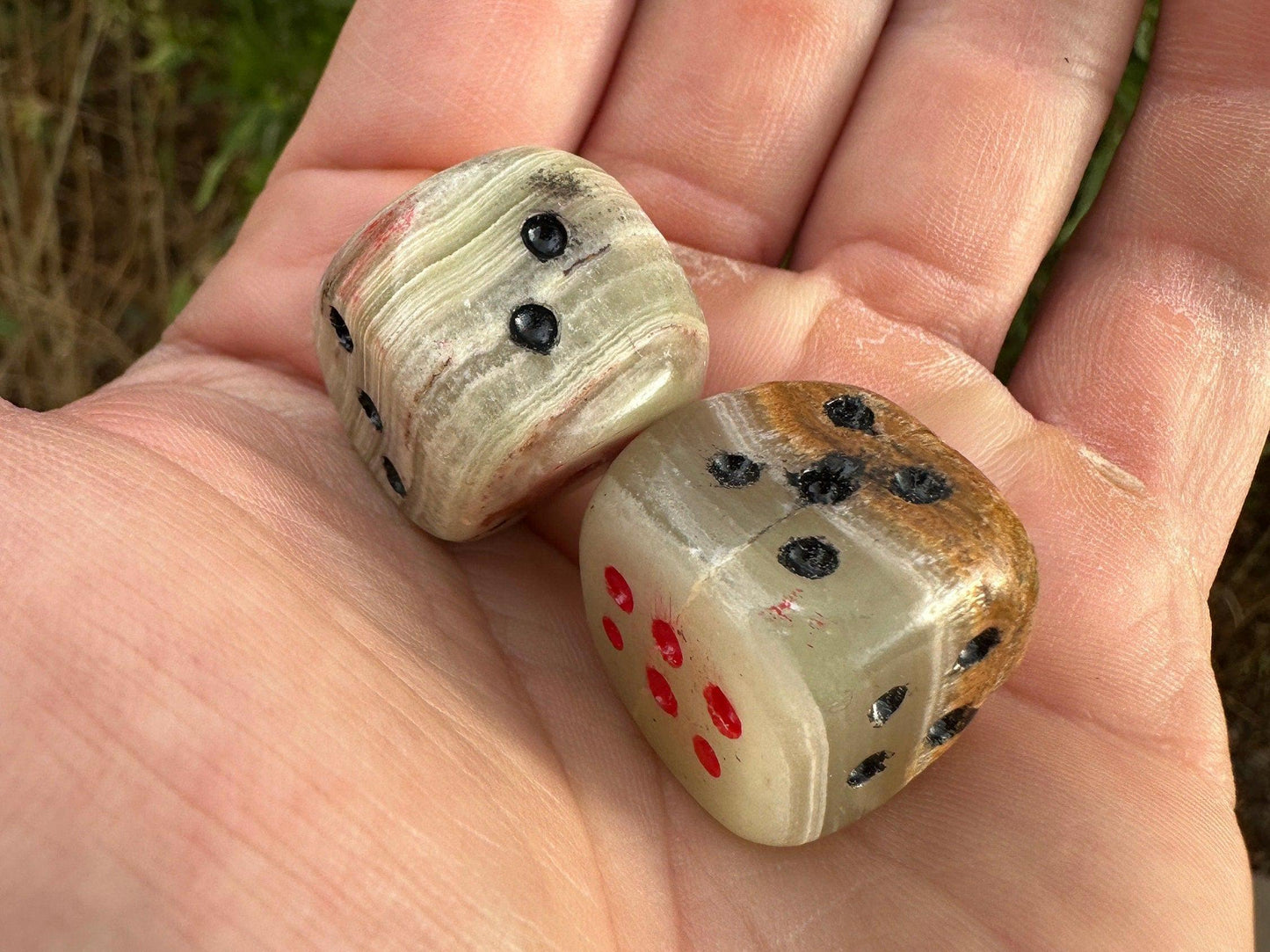 Beautiful High Quality Green Onyx Dice, Rock Collection, Pair of Dice, Office, Mineral Dice, Reiki, Onyx, Heart Chakra, Energy Work