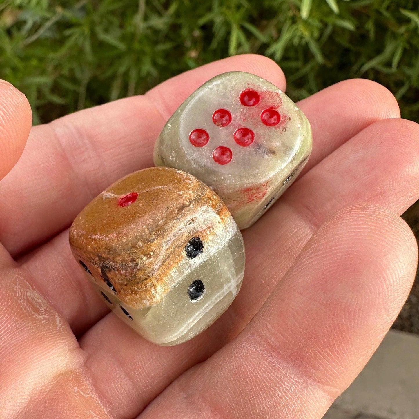 Beautiful High Quality Green Onyx Dice, Rock Collection, Pair of Dice, Office, Mineral Dice, Reiki, Onyx, Heart Chakra, Energy Work