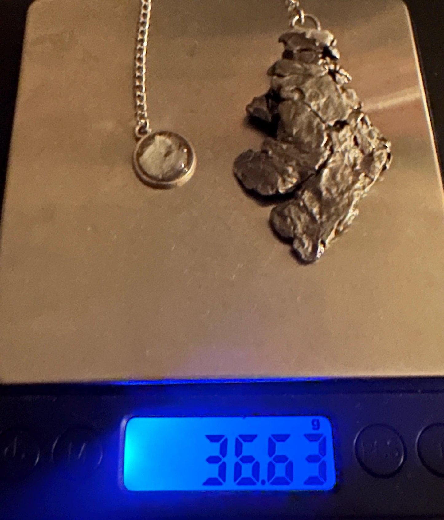 Beautiful Campo del Cielo Meteorite Pendulum, 36.63 grams, Iron Meteorite, Astronomy Gift, Meditation Tool, Authentic Meteorite, Pendulum