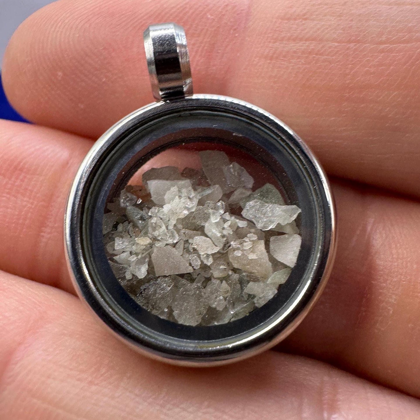 Rare Brazilian Phenacite Crystal Locket Pendant, Stainless Steel Glass Necklace, High Vibration Spiritual Jewelry, Phenakite, Crystals