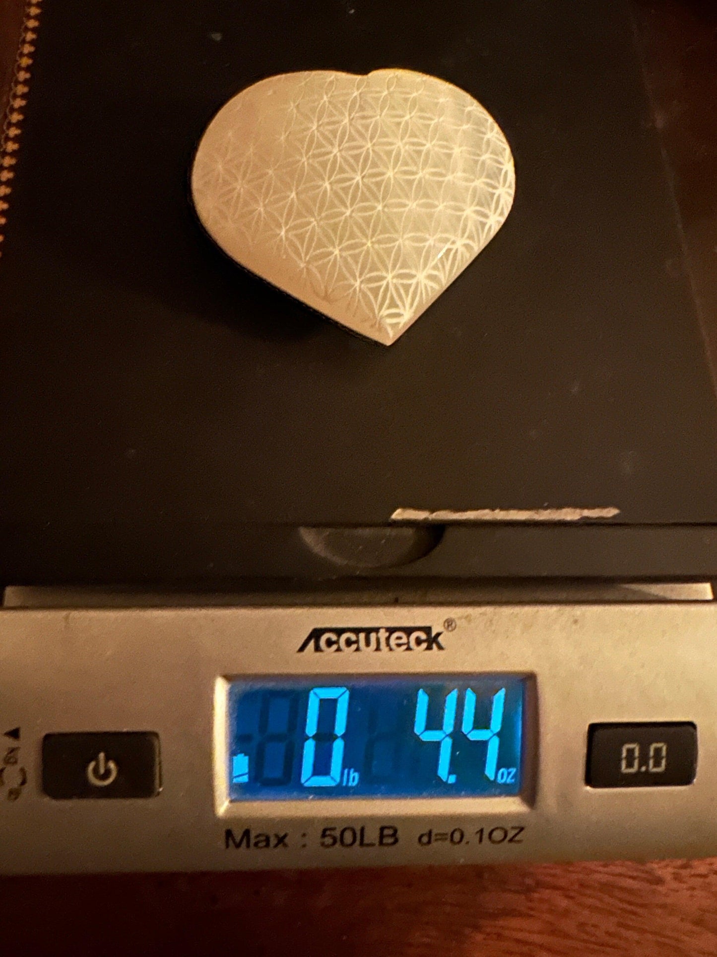 Selenite Flower of Life Heart, Flower of Life, Selenite, Energy Work, Reiki, Flower of Life, Moroccan Selenite, 4.4 ounces