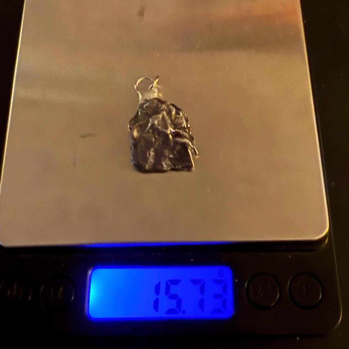 Beautiful Meteorite Campo del Cielo Pendant 15.73 grams, Astronomy Gift, Authentic Meteorite, Meteorite Jewelry, Meteorite Pendant, COA