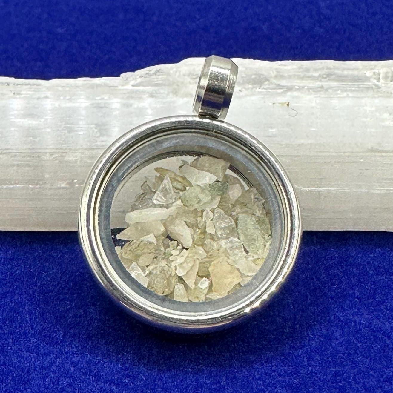 Rare Brazilian Phenacite Crystal Locket Pendant, Stainless Steel Glass Necklace, High Vibration Spiritual Jewelry, Phenakite, Crystals