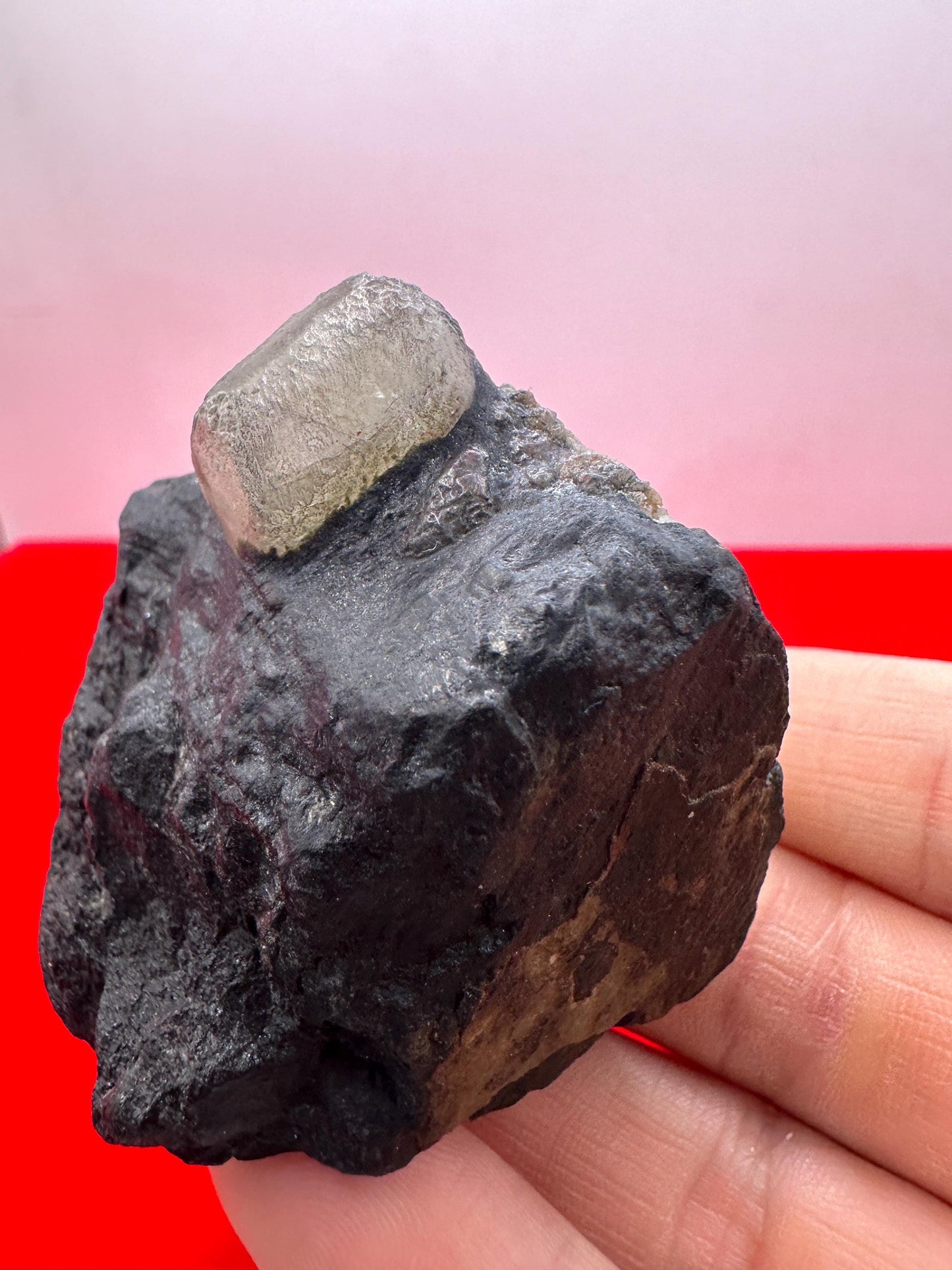 Phenacite|Phenakite Crystal on Biotite Matrix, Brazilian Phenacite, Black Phenacite, Biotite, Authentic Phenacite, 122.38 grams/612 carats