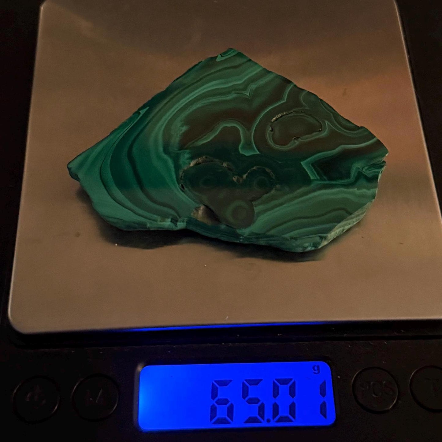 Polished Malachite Slice, High Quality Malachite, Excellent Quality Malachite Slab, Heart Chakra, Protection, Healing Stone, 65.01 grams