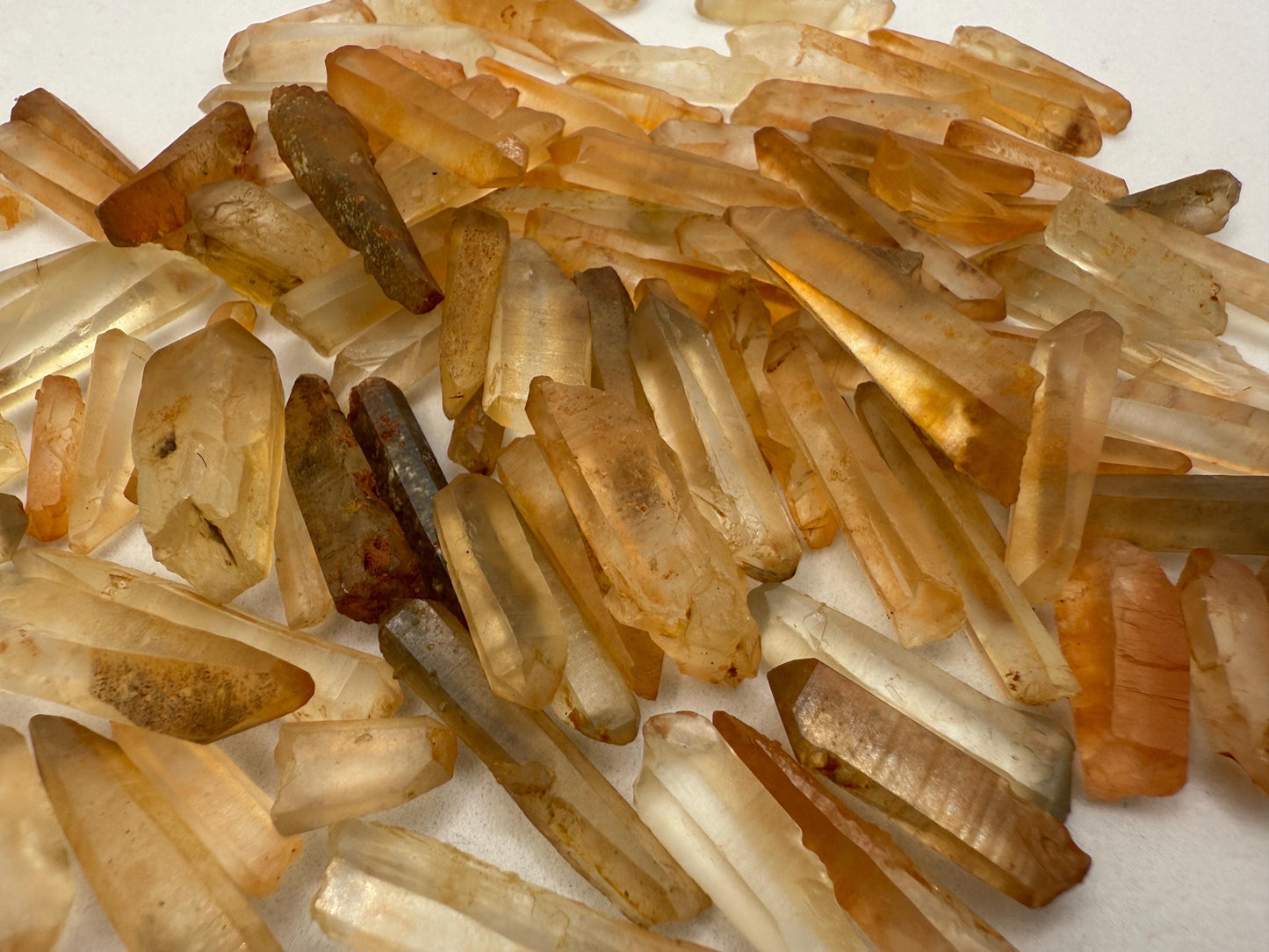 Brazilian Tangerine Lemurian Quartz Crystals | Small, Medium, Large Sizes | Raw Orange Points | Healing and Energy Stones