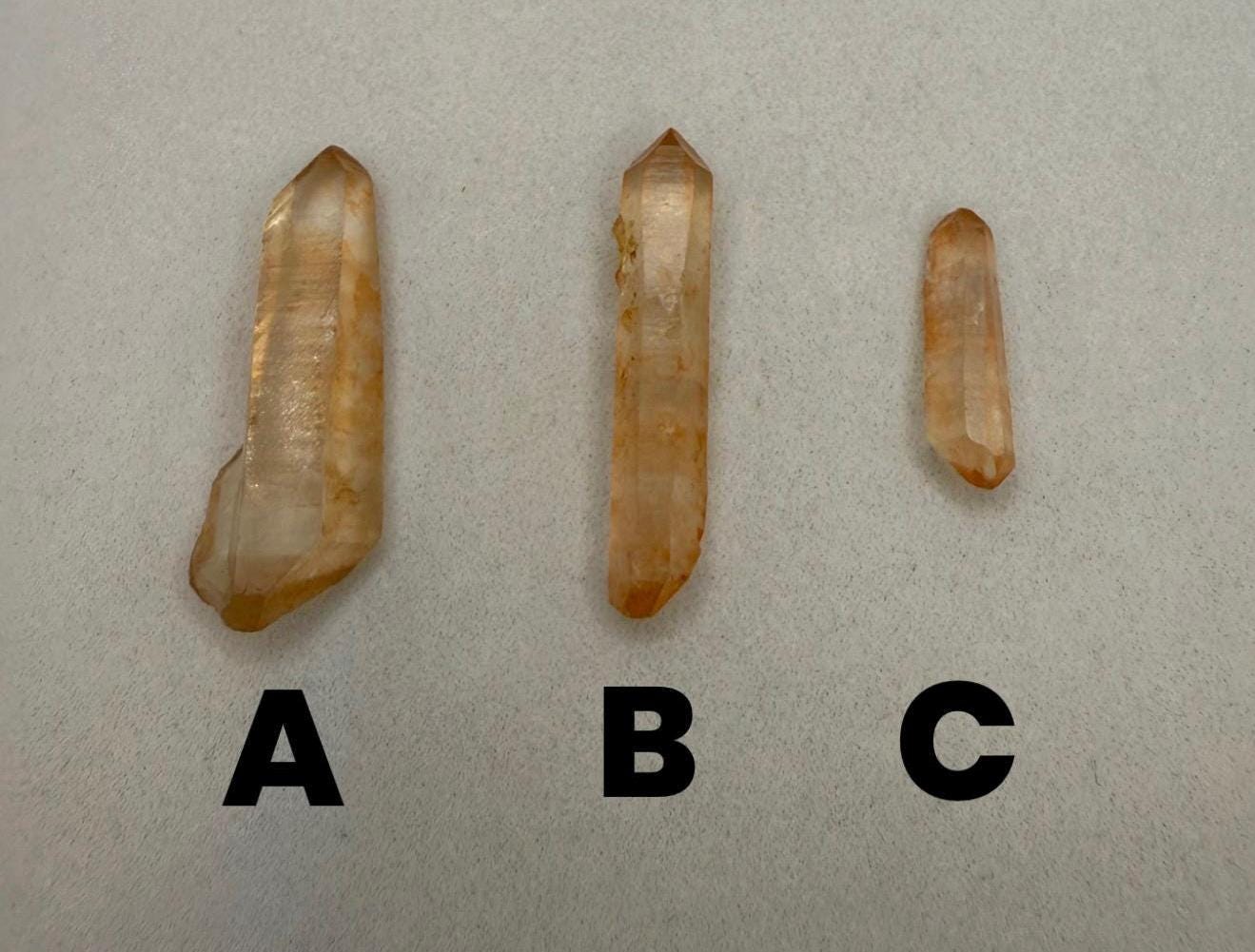 Brazilian Tangerine Lemurian Quartz Crystals | Small, Medium, Large Sizes | Raw Orange Points | Healing and Energy Stones