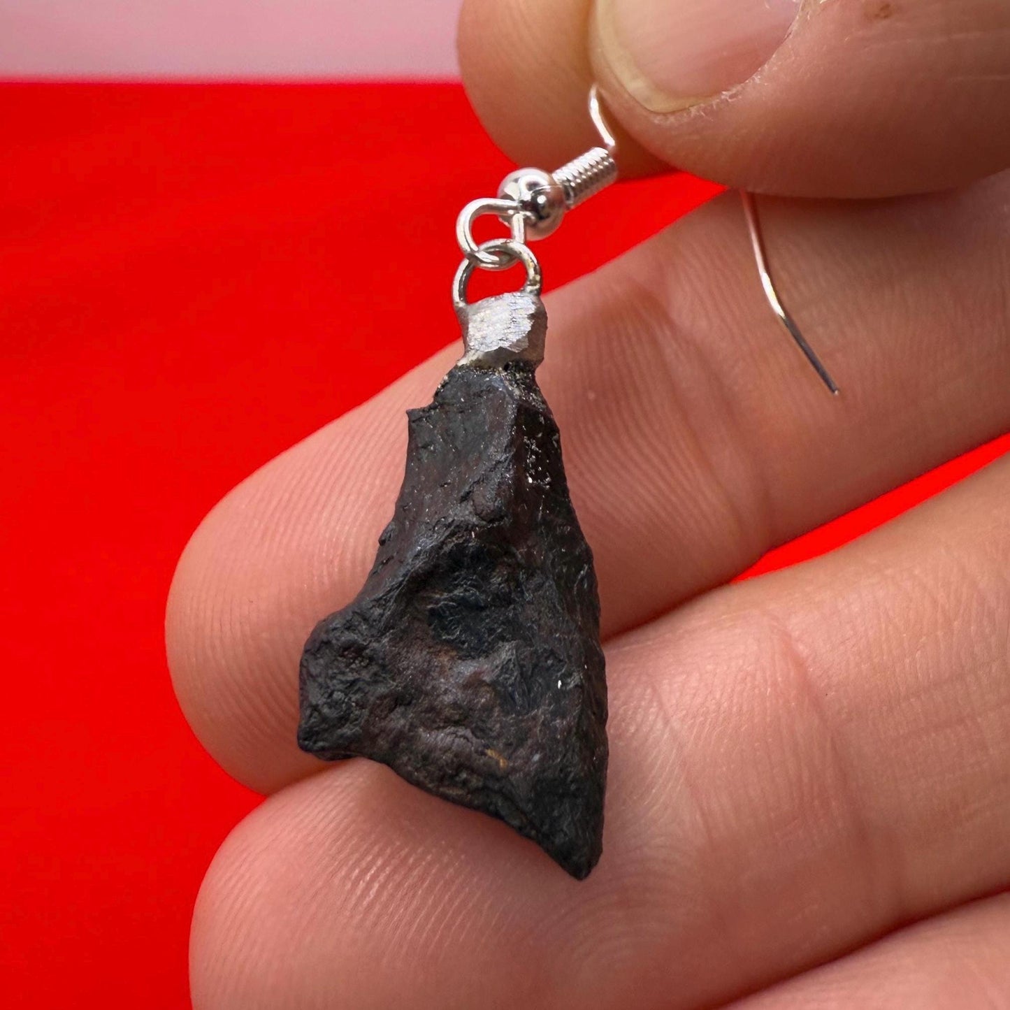 Canyon Diablo Meteorite Earings, Meteorite Earings, Fishhook Earrings, Space Jewelry, Dangle Earrings, Handmade Earrings, 6.99 Grams
