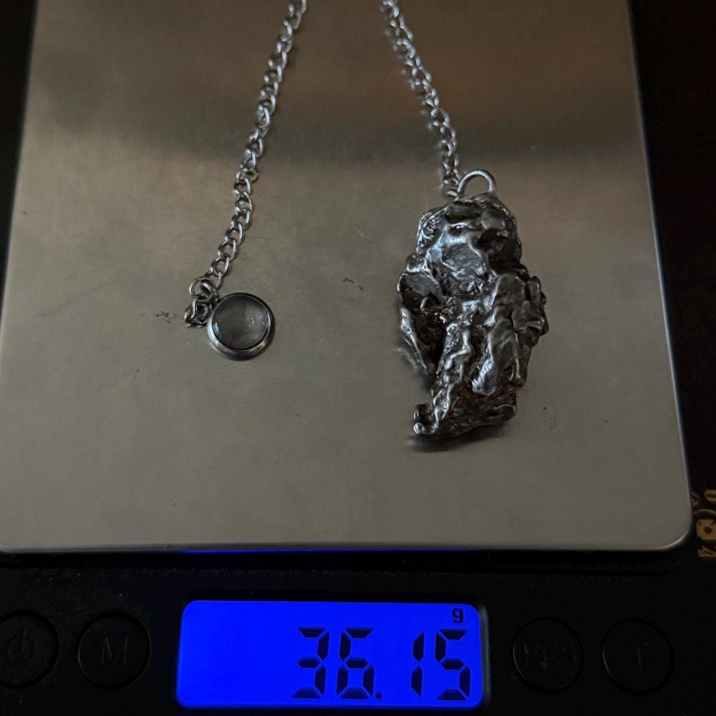 Beautiful Campo del Cielo Meteorite Pendulum, 36.15 grams, Iron Meteorite, Astronomy Gift, Meditation Tool, Authentic Meteorite, Pendulum