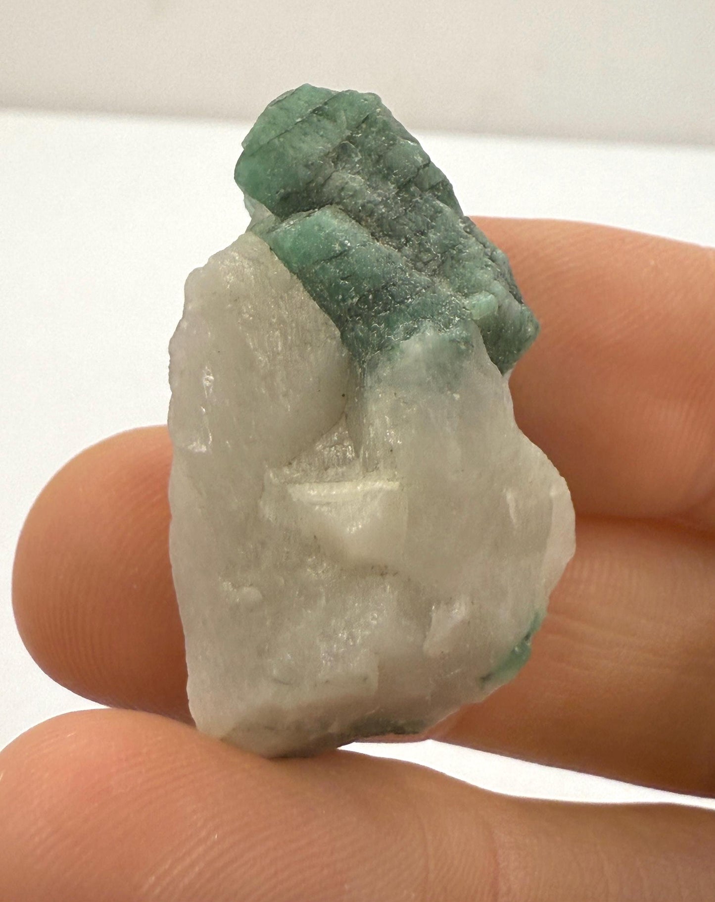 Rough Emerald on Quartz Matrix, Bahia, Brazil Emerald Stone, Brazilian Emerald, Heart Chakra, Brazilian Emerald, 11.46 grams